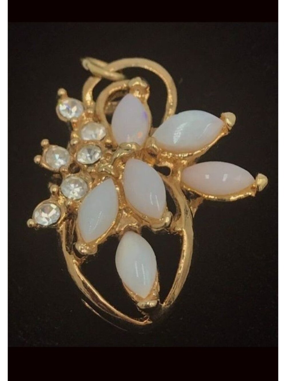 Vintage RONTE' Of Beverly Hills Gold-tone Opal & Crystal Pendant No Necklace